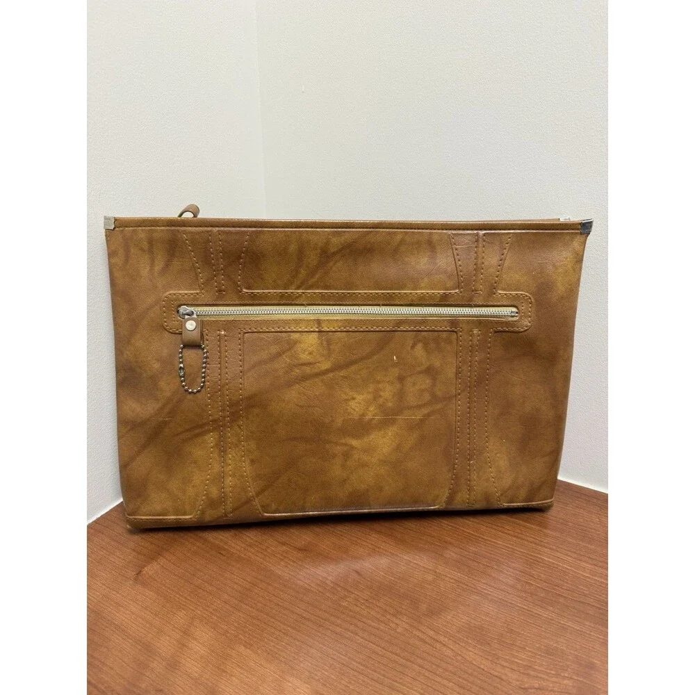 Vintage American Tourister 1975 Leather Portfolio Briefcase Brown Document Case